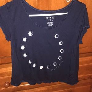 Navy moon phases flowy shirt
